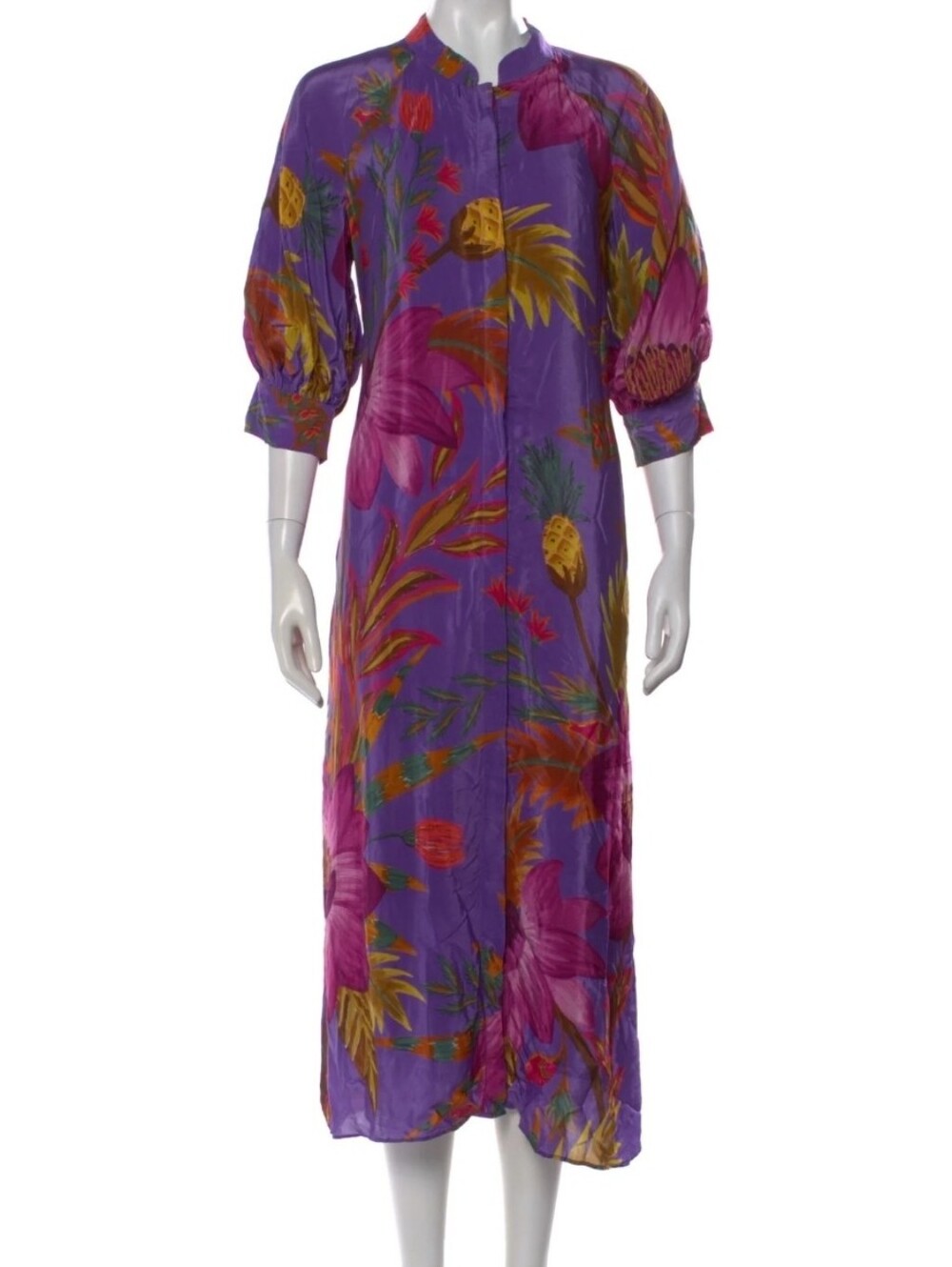 Farm Rio Maxi Flowers Maxi Shirtdress Sz XL